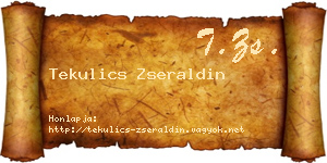 Tekulics Zseraldin névjegykártya